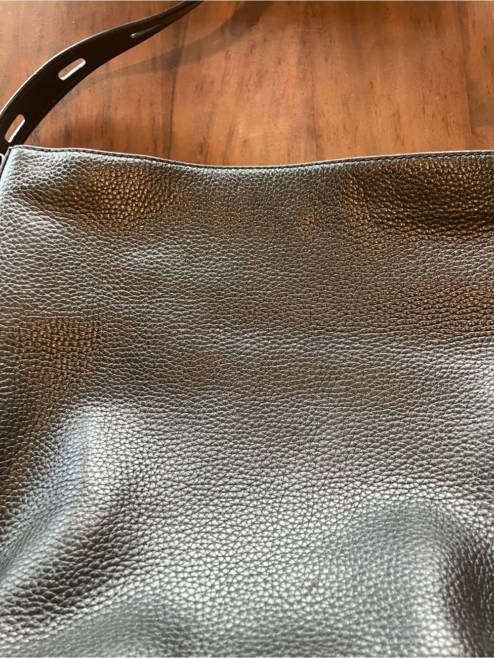 Michael Kors Black Leather Shoulder Bag with Chain Accent - Picture 7 of 11